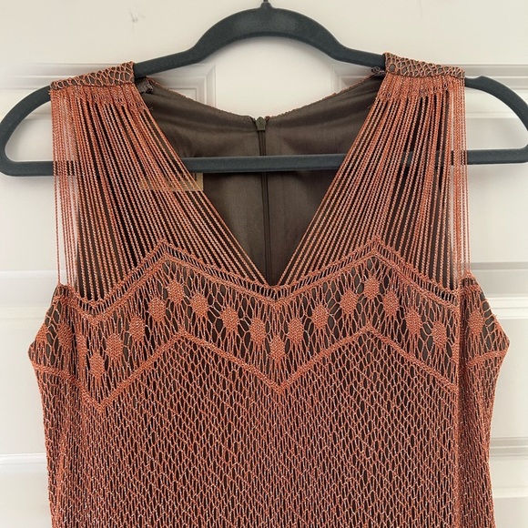 Vintage Bronze Damianou Mesh Metallic Evening Dress. - Picture 2 of 9